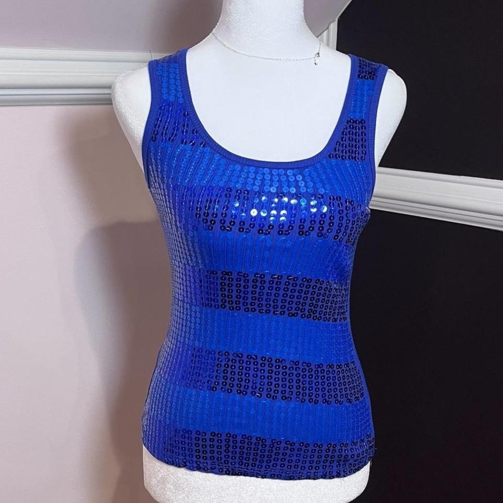y2k wet seal sequin two tone tank top‎ xs